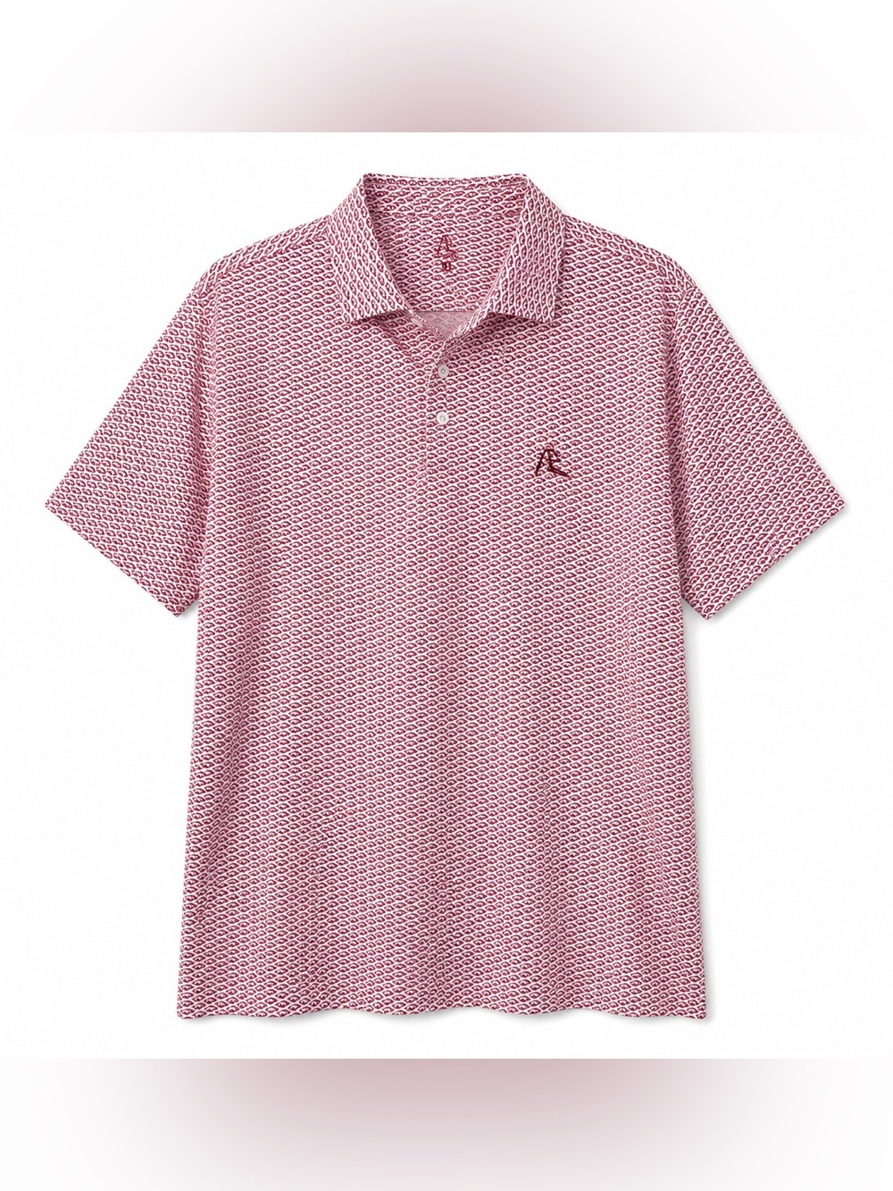Rhoback Arkansas Wooo Pig Collegiate Polo White Carmine Red | Size XL